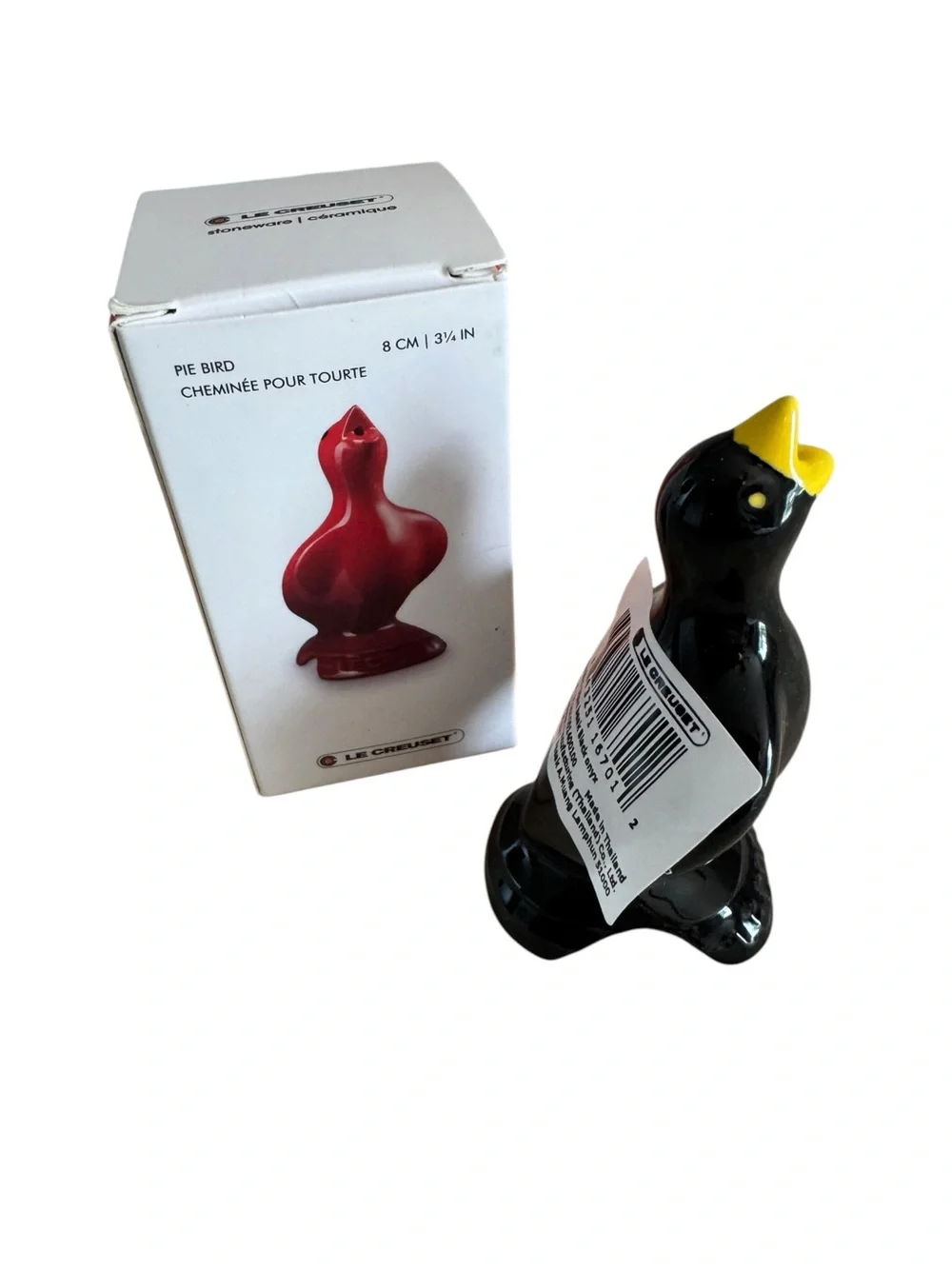 NWT Le Creuset Stoneware Black Pie Bird